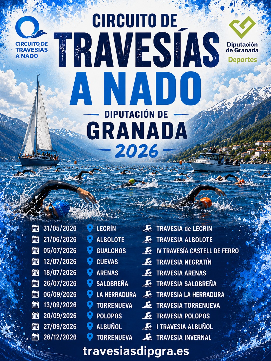 Cartel de la travesía a nado Fisterra