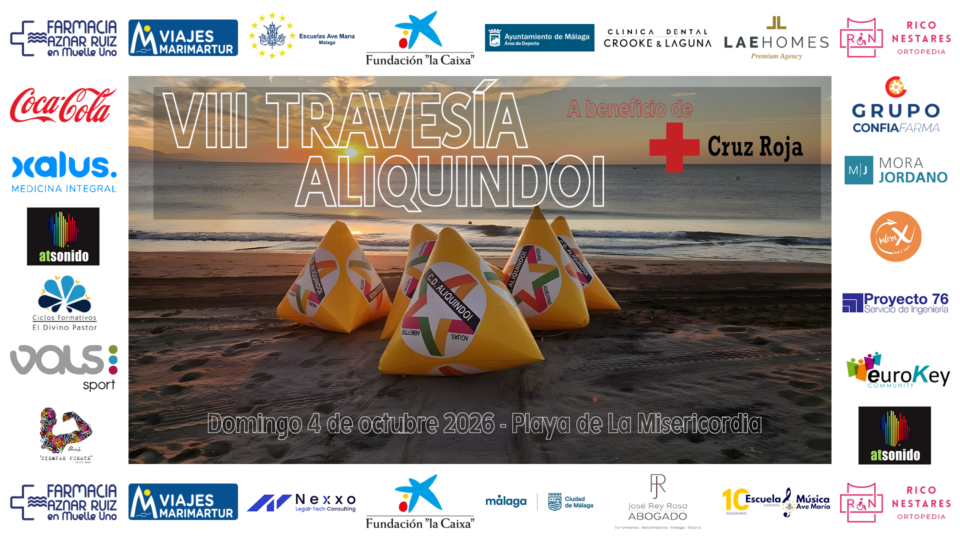Cartel de la travesía a nado VIII Travesía solidaria a nado Aliquindoi